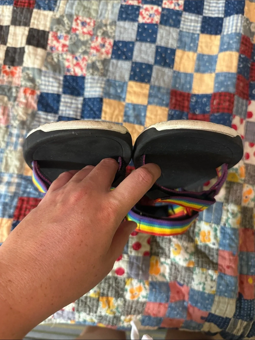 Teva Kids' Rainbow Strap Sandals - Black Footbed Size 4